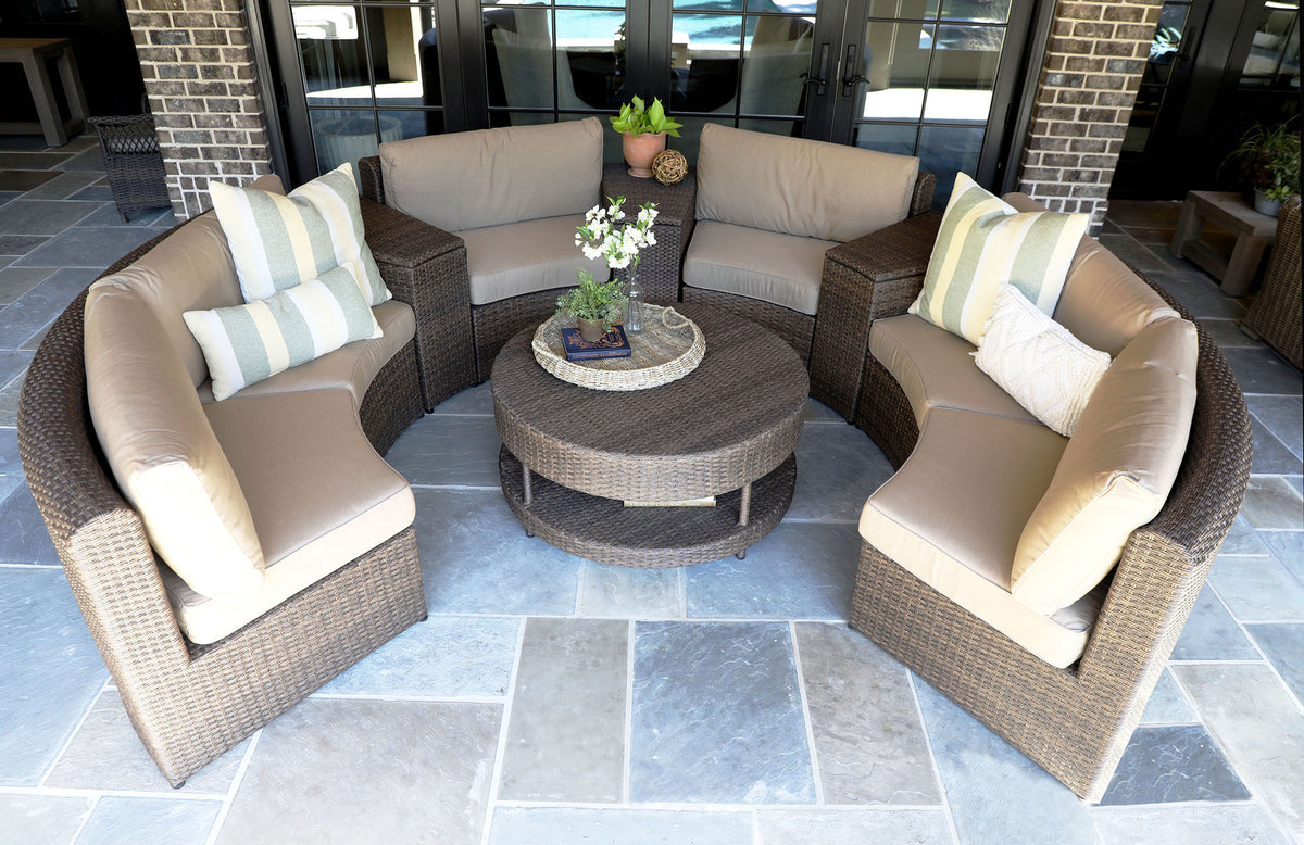 Curved outdoor sectional discount sunbrella