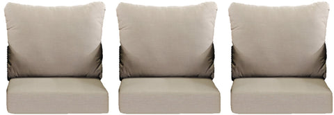 Alder Sectional 3 back and 3 seat cushions in Sunbrella Cast Ash